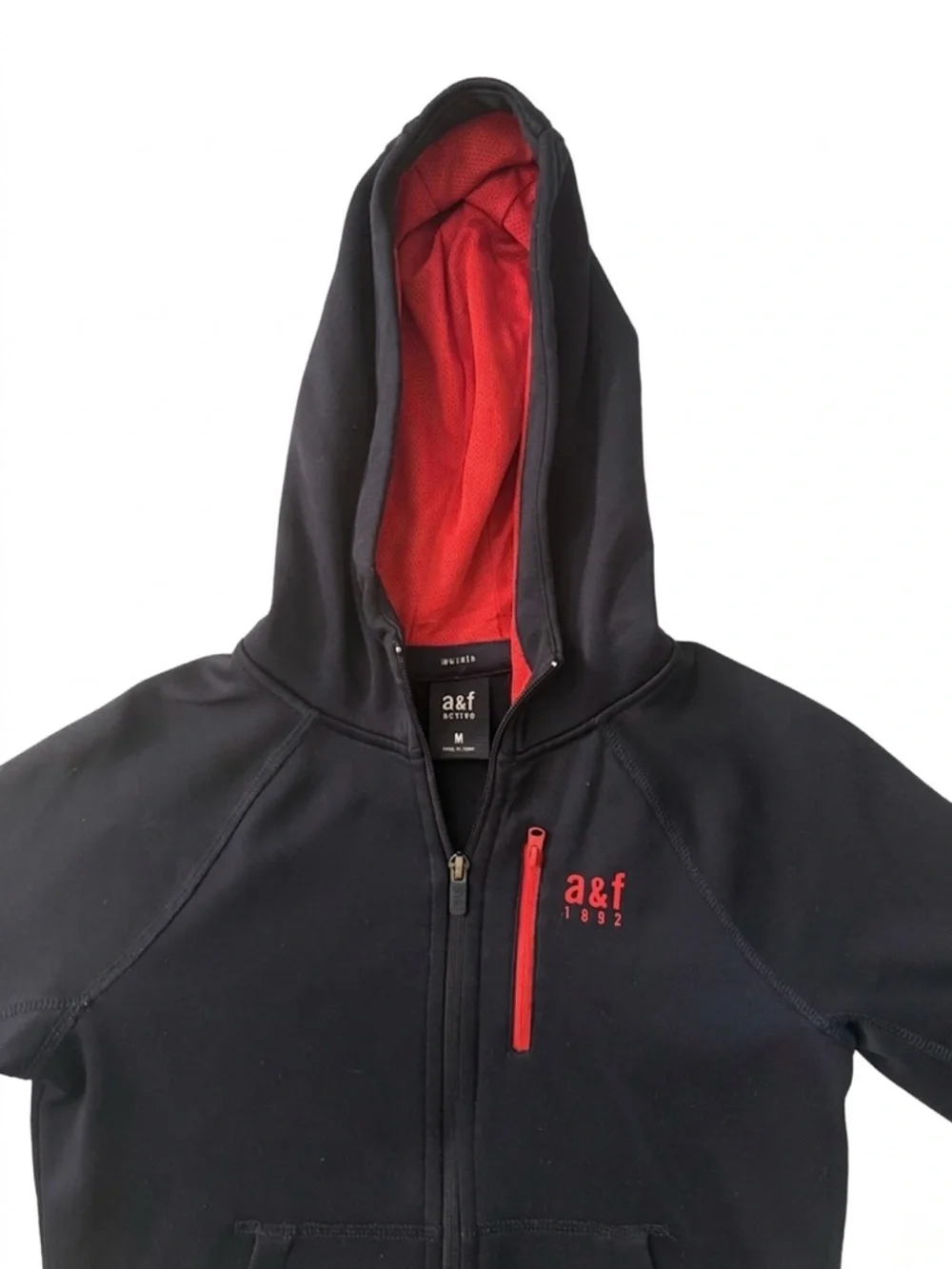 Abercrombie & Fitch Navy Zip Hoodie with Red Accents - Women - Picture 5 of 11